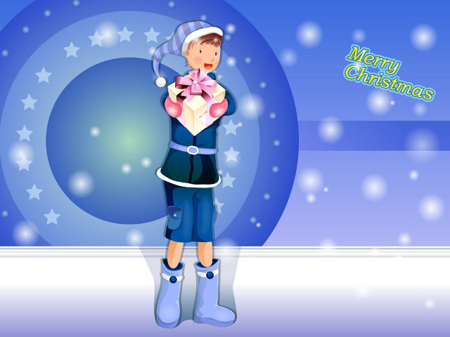 Boy teddy christmas tree starry free wallpaper for desktop - medium preview image