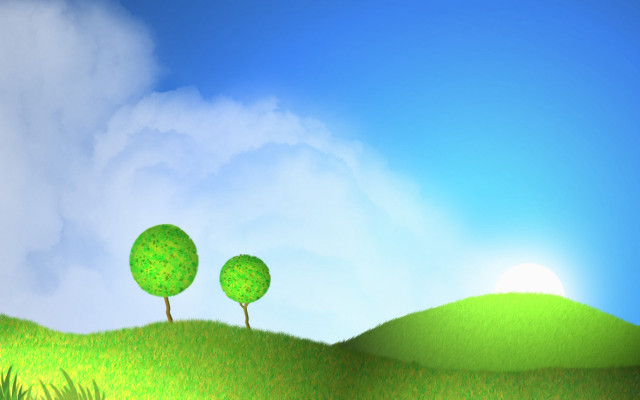 Two trees hill blue sky free wallpaper for desktop - medium preview image