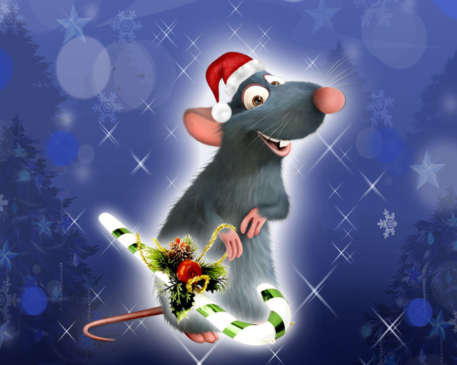 Cartoon mouse santa hat candy #3 free wallpaper for desktop - medium preview image