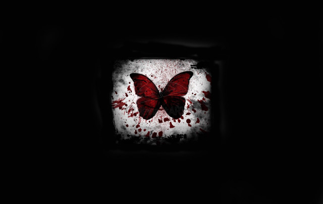 Butterfly blood wings frame dark free wallpaper for desktop - medium preview image