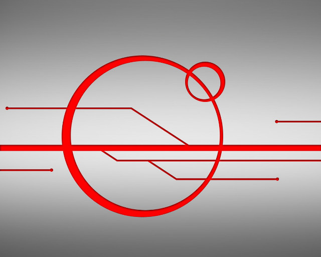 Red circle white background lines #2 free wallpaper for desktop - medium preview image