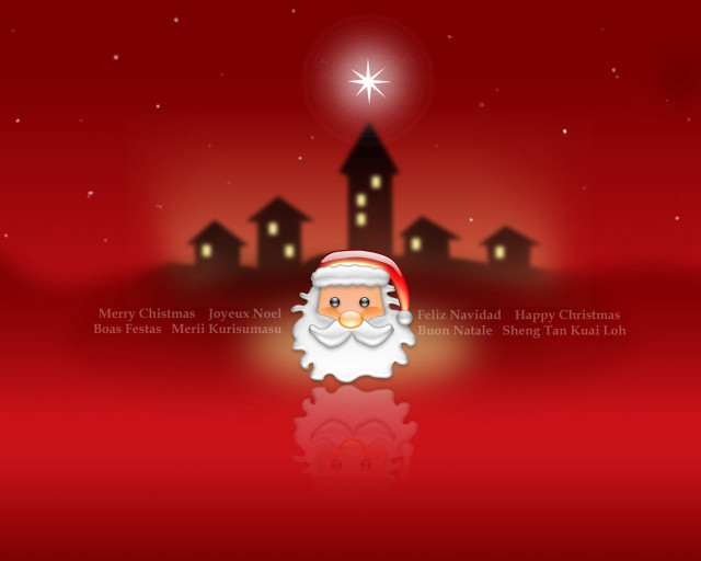 Christmas card santa claus red free wallpaper for desktop - medium preview image