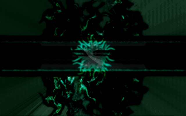 Green flower abstract neoplasticism glowing free wallpaper for desktop - medium preview image