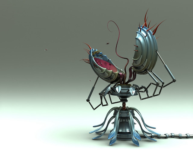 Metal sculpture bugs tripod chain free wallpaper for desktop - medium preview image