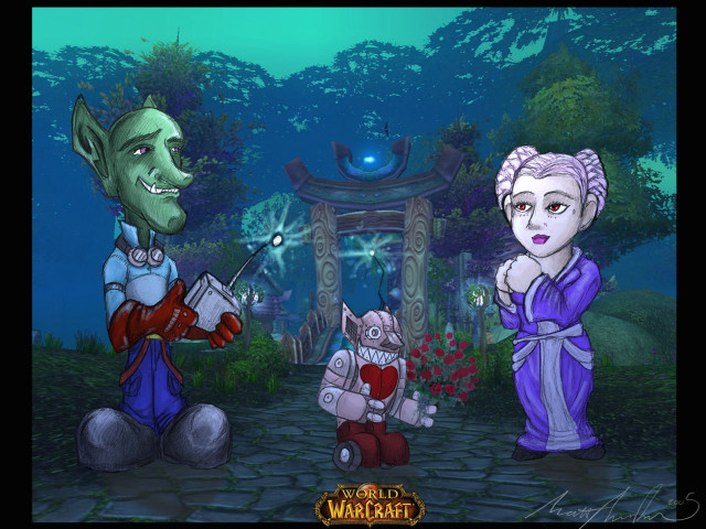 Cartoon two people forest cat free wallpaper for desktop - medium preview image