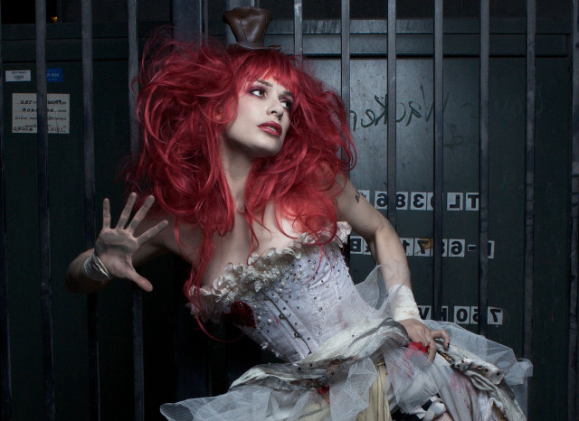 Woman costume red hair makeup free wallpaper for desktop - medium preview image