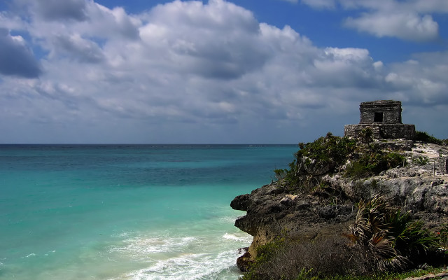 Beach tower water magicrealism cityscape free wallpaper for desktop - medium preview image