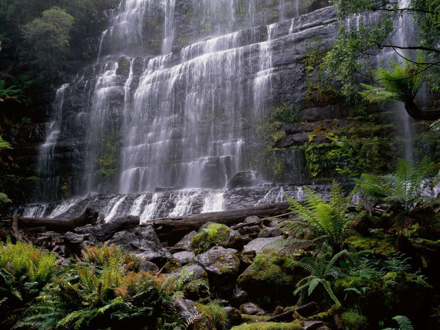 Waterfall side water trees australian free wallpaper for desktop - medium preview image