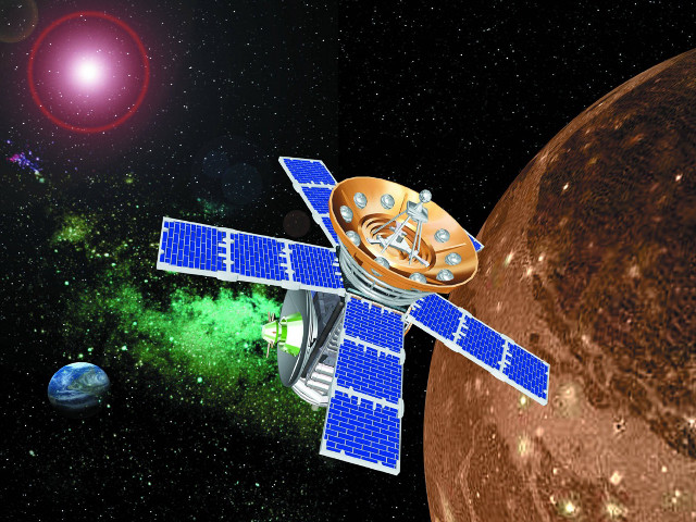 Satellite planet space red star free wallpaper for desktop - medium preview image