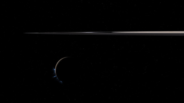 Saturn moon night sky aurora free wallpaper for desktop - medium preview image