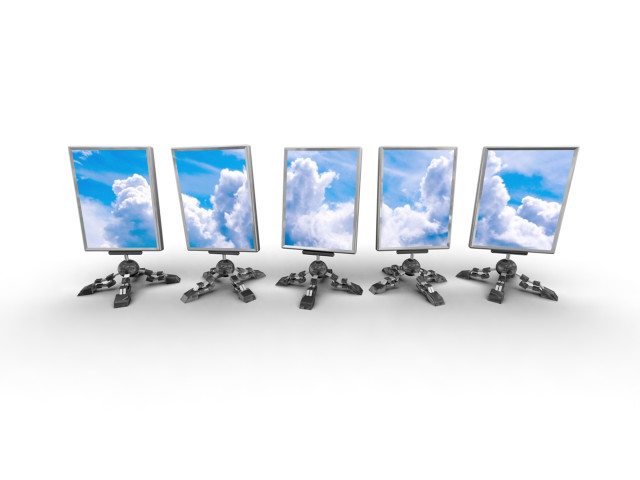 Monitors clouds white background black free wallpaper for desktop - medium preview image