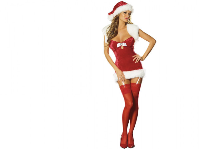 Santa costume woman bling antlers free wallpaper for desktop - medium preview image