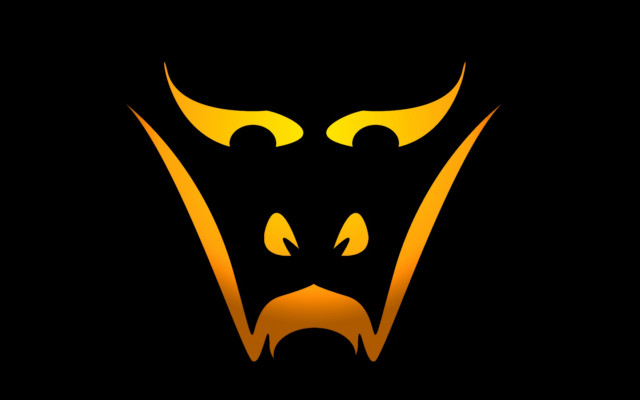 Black yellow demon face yellow free wallpaper for desktop - medium preview image