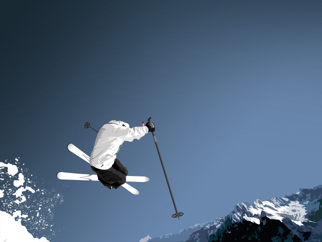 Skier air sunny day mountains #3 free wallpaper for desktop - medium preview image