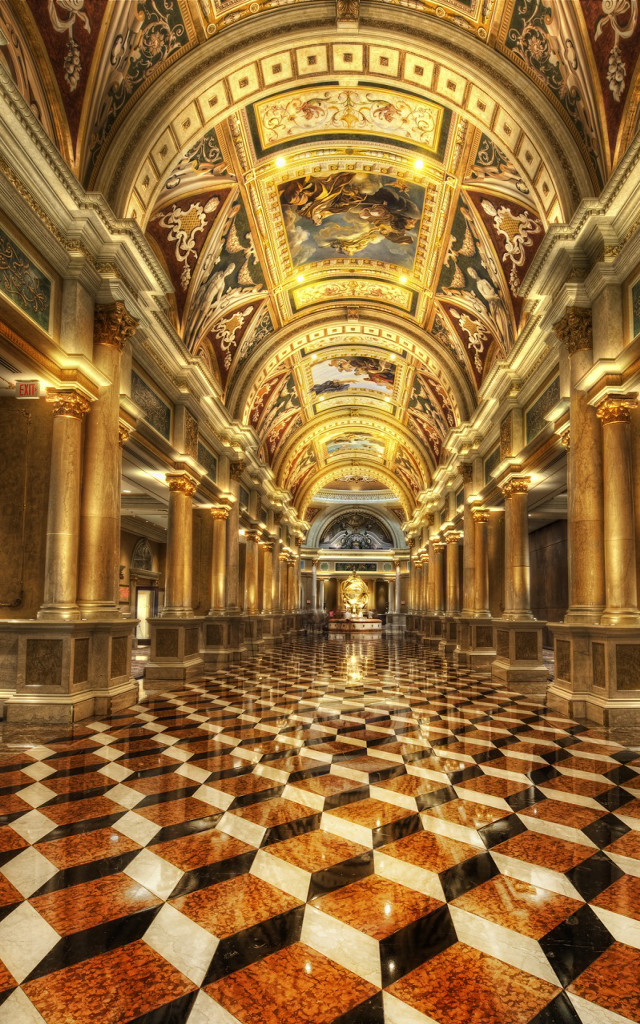 Large building checkered floor painted free wallpaper for mobile - medium preview image