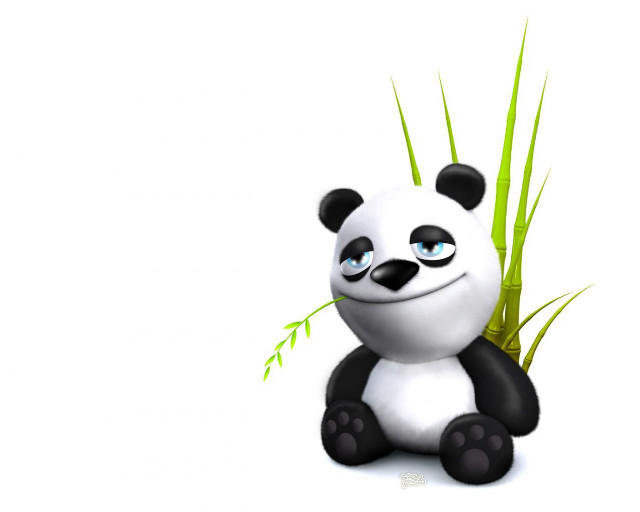 Panda bear sitting grass eyes free wallpaper for desktop - medium preview image