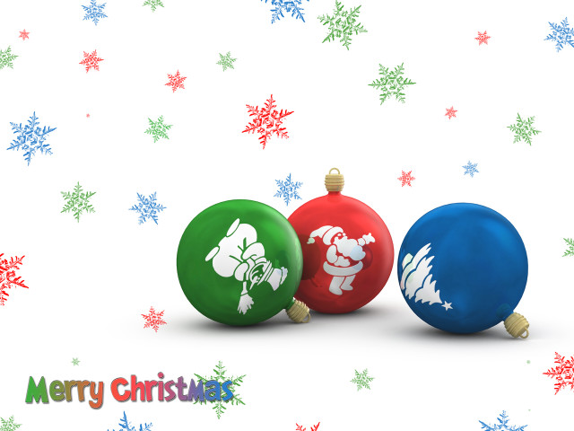 Christmas ornaments snowflakes merry christmas free wallpaper for desktop - medium preview image