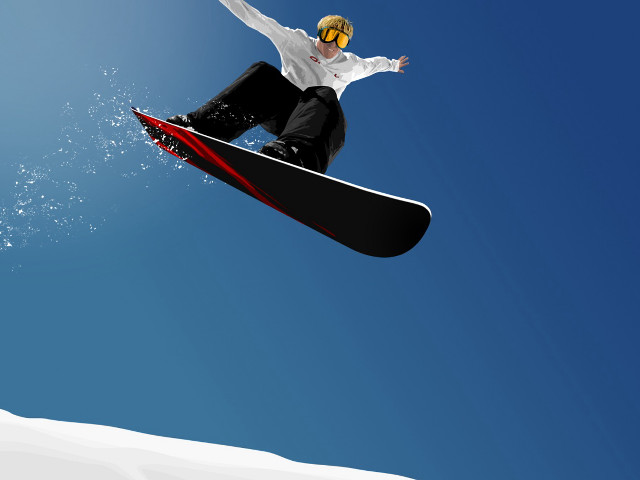 Snowboarder air trick snow blue #4 free wallpaper for desktop - medium preview image