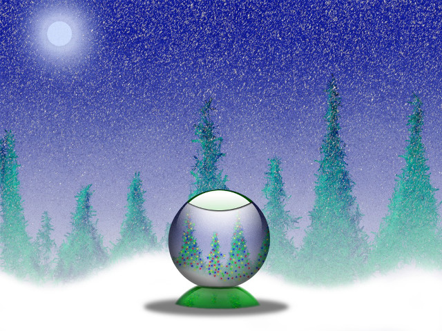 Snow globe green base snow #2 free wallpaper for desktop - medium preview image