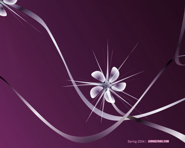 Purple background white flowers ribbon free wallpaper for desktop - medium preview image