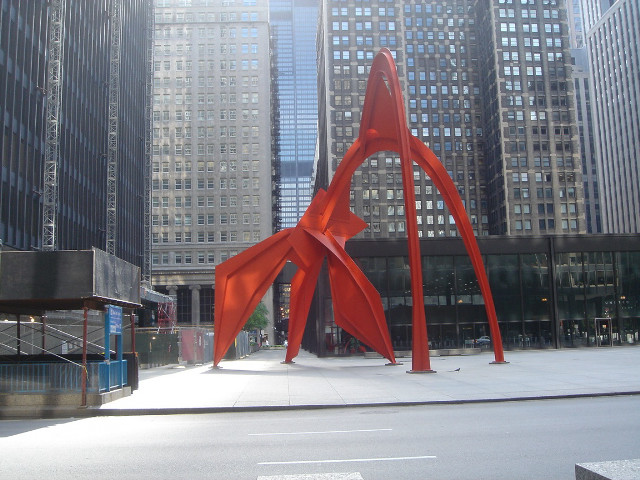 Red sculpture tokyo cityscape architecture free wallpaper for desktop - medium preview image