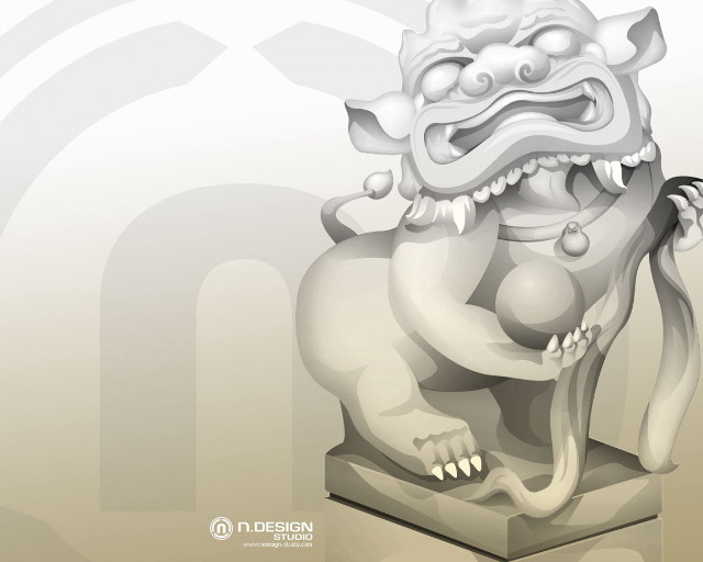 Lion statue large head large #2 free wallpaper for desktop - medium preview image