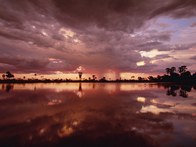 Sunset lake clouds trees background #3 free wallpaper for desktop - medium preview image