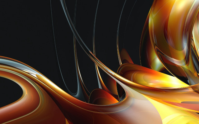Orange yellow swirl black background #2 free wallpaper for desktop - medium preview image