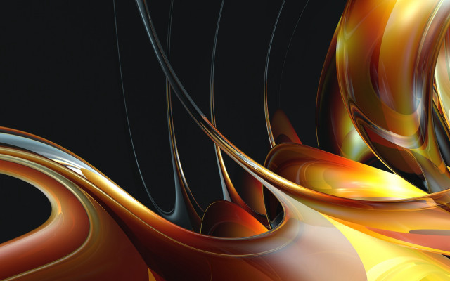 Orange yellow swirl black background #4 free wallpaper for desktop - medium preview image