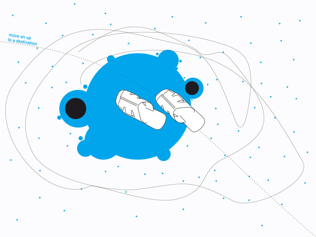 Blue circle black dots white #2 free wallpaper for desktop - medium preview image