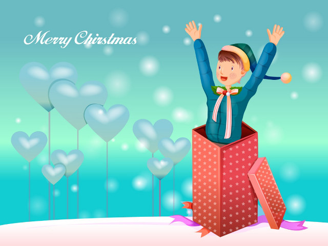 Boy box hearts snow merry free wallpaper for desktop - medium preview image