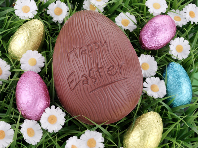 Chocolate easter egg happy message #3 free wallpaper for desktop - medium preview image