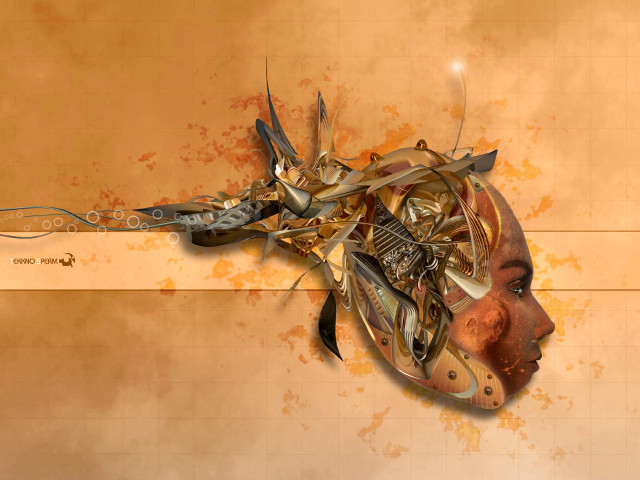 Woman clock face string digital free wallpaper for desktop - medium preview image