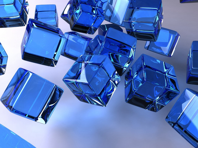 Blue glass cubes tabletop white #3 free wallpaper for desktop - medium preview image