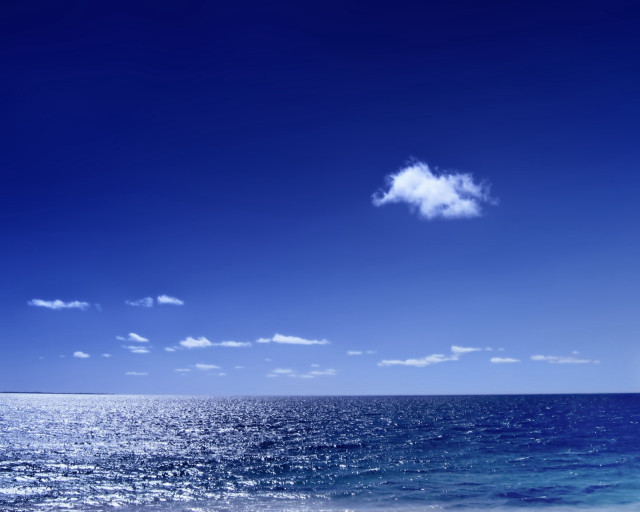Lone cloud sunny day blue #2 free wallpaper for desktop - medium preview image