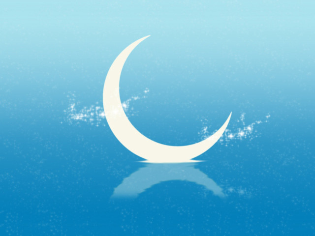 White crescent blue background snowflakes free wallpaper for desktop - medium preview image