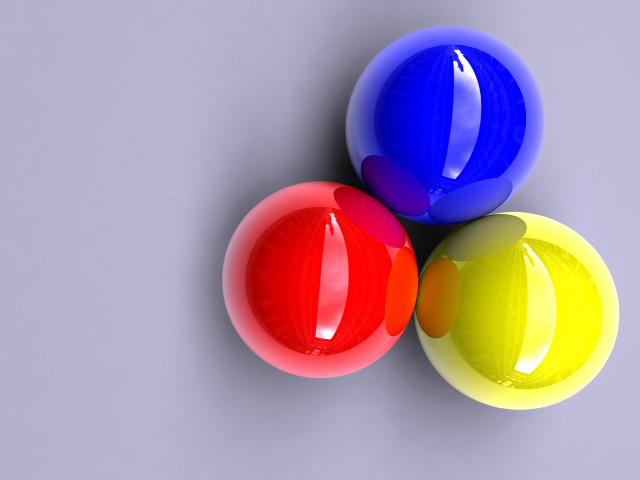 Three balls different colors gray free wallpaper for desktop - medium preview image
