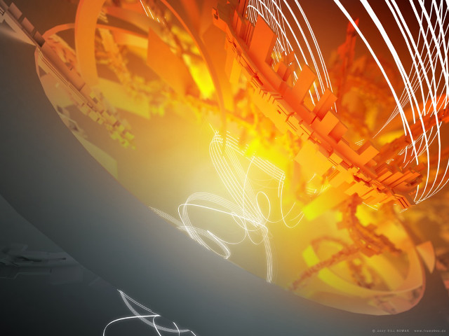 Yellow orange swirl black background #2 free wallpaper for desktop - medium preview image