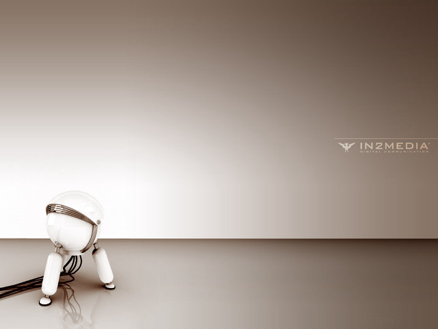 White black robot shiny gradient free wallpaper for desktop - medium preview image