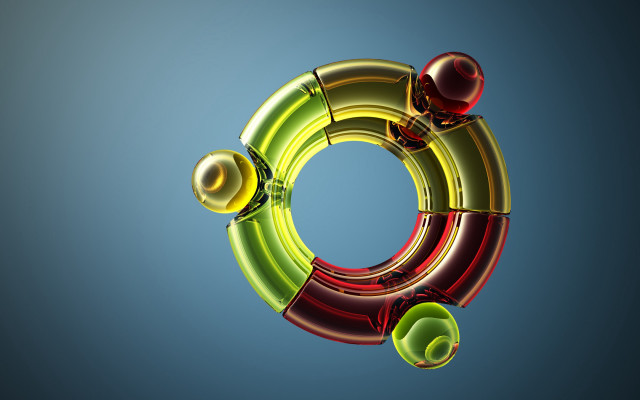 Colorful object floating blue background free wallpaper for desktop - medium preview image