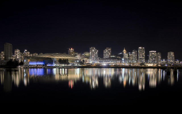 City skyline night reflection water #10 free wallpaper for desktop - medium preview image