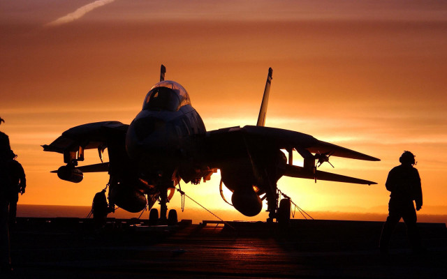 Jet fighter airplane airport runway free wallpaper for desktop - medium preview image
