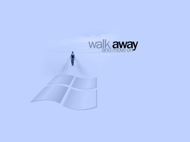 Man walking wall windows logo free wallpaper for desktop - medium preview image