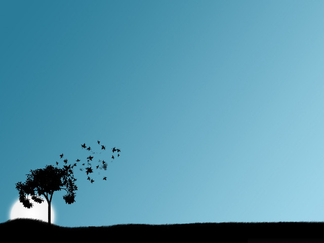 Tree birds sky hill background #2 free wallpaper for desktop - medium preview image