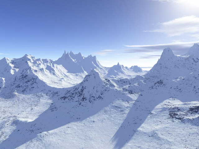 Snow covered mountain range sun free wallpaper for desktop - medium preview image