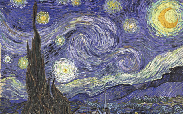 Starry night building foreground background free wallpaper for desktop - medium preview image