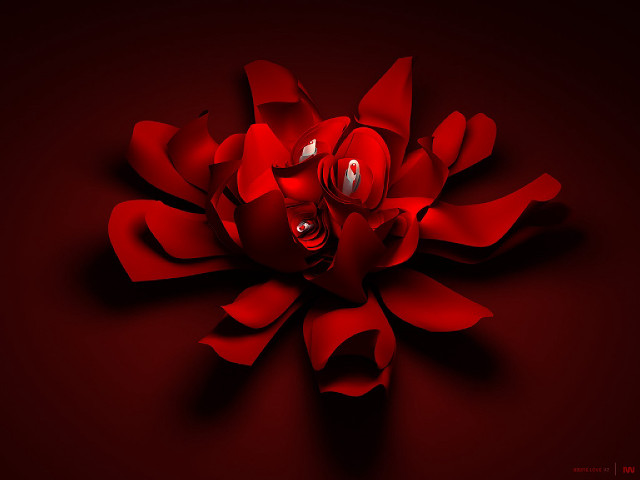 Red flower rose abstract 3d free wallpaper for desktop - medium preview image