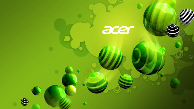 Green background balls bubbles acer free wallpaper for desktop - medium preview image