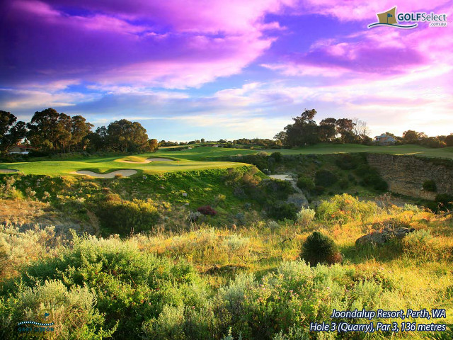 Sunset golf course purple sky free wallpaper for desktop - medium preview image