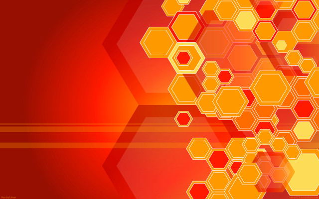 Red yellow hexagonal background shapes free wallpaper for desktop - medium preview image